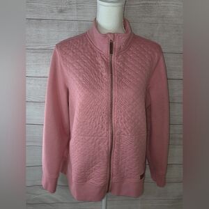L.L. Bean Quilted Full-Zip Sweatshirt in Rose Wash Size XL Petite